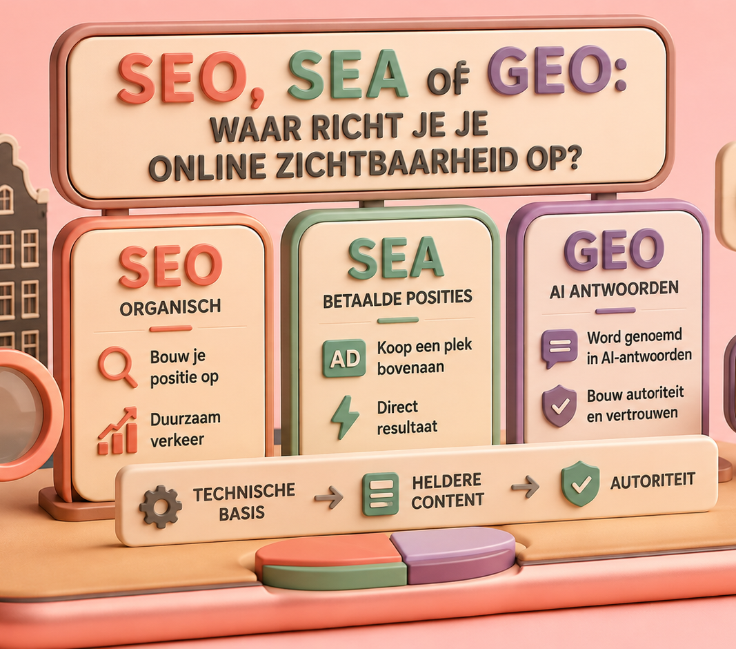 SEO, SEA of GEO: waar richt je je online zichtbaarheid op?