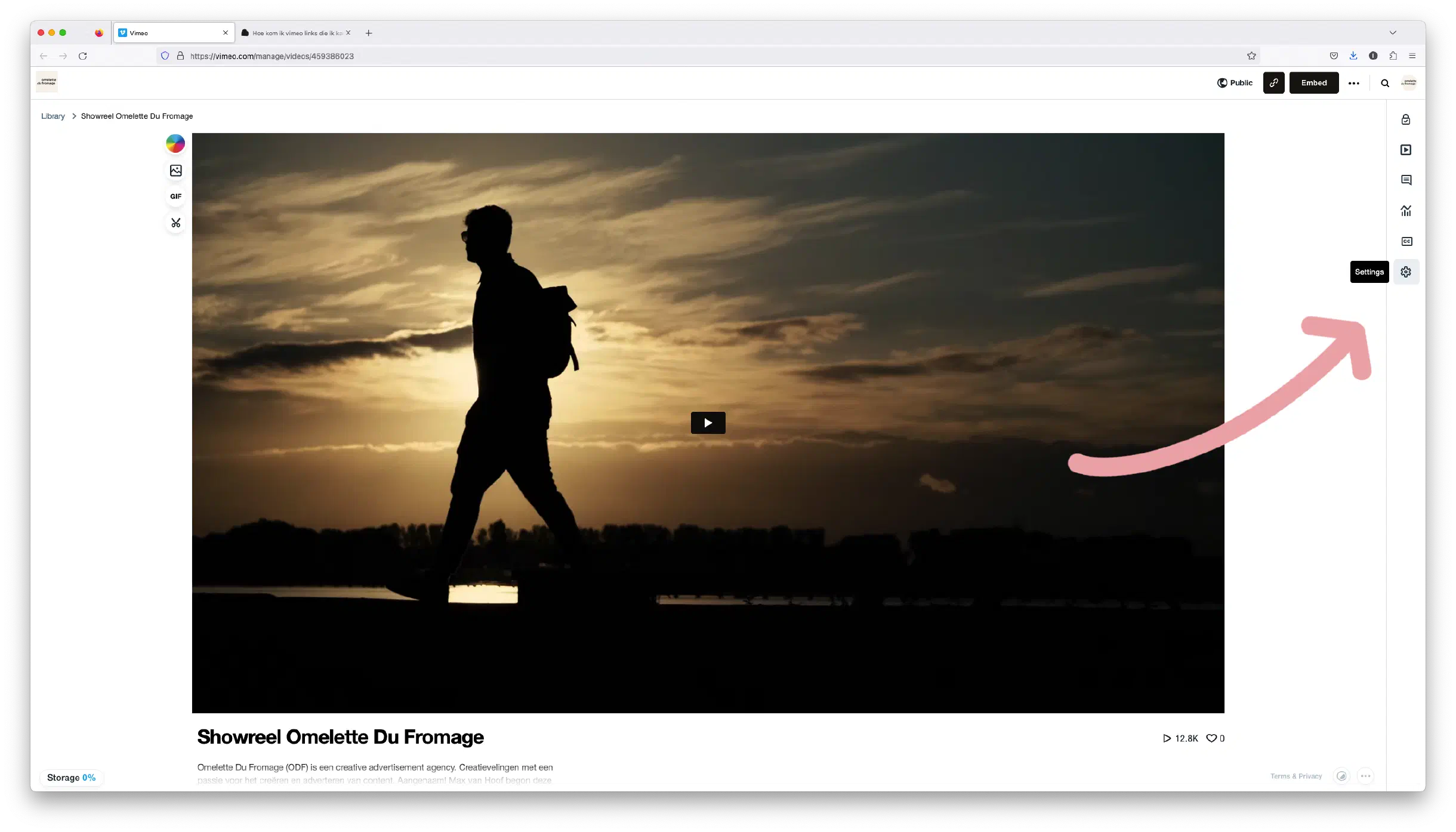 Vimeo distrubution link finder step 2