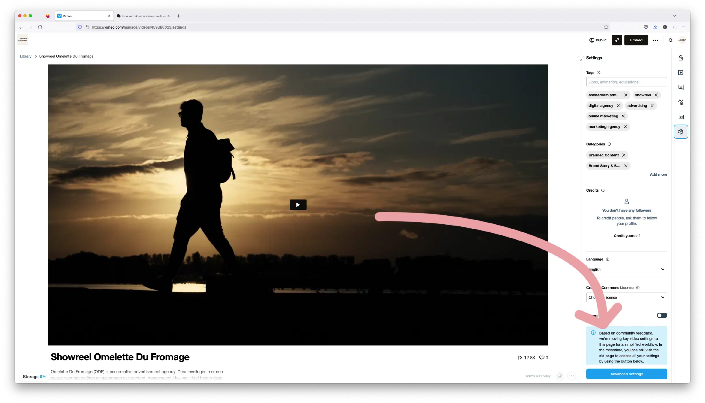 Vimeo distrubution link finder step 3