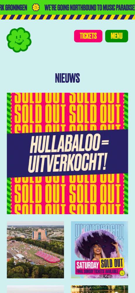 Hullabaloo Festival news overview on a phone