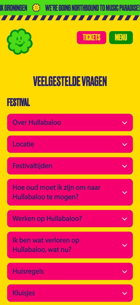 Hullabaloo Festival FAQs on a phone