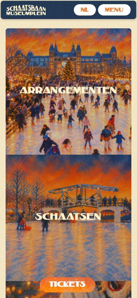 Arrangementen en schaatsen op de mobiele site van Schaatsbaan Museumplein