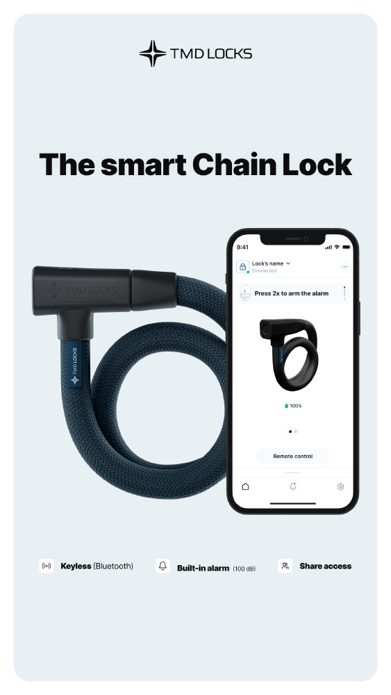 Advertentie van TMD Locks met het keyless slot
